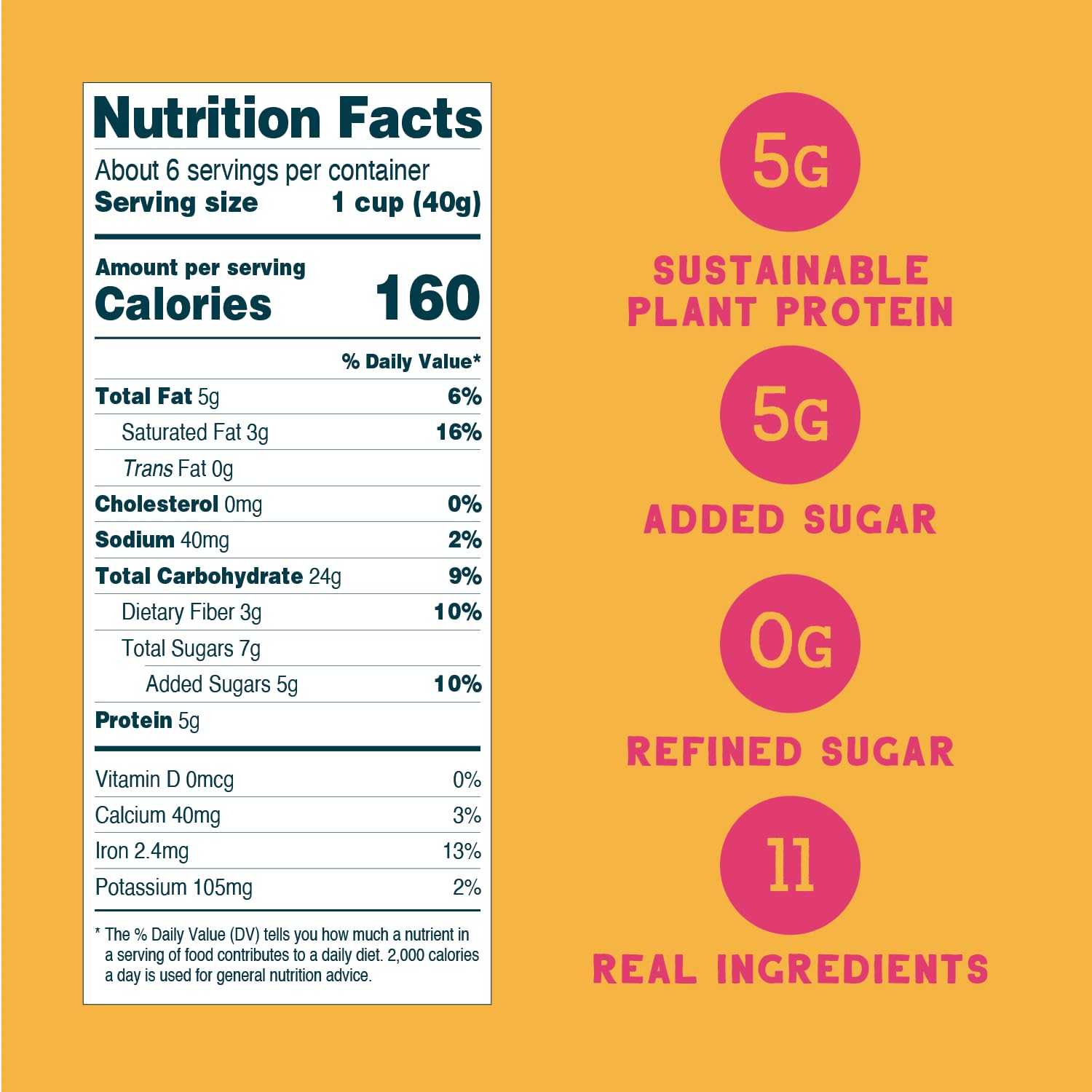 0g refined sugar, sweetened naturally with maple syrup
