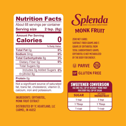1:1 cup-for-cup sugar equivalence for direct recipe substitution