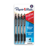 Paper Mate Profile Ballpoint Pen – Bold 1mm Medium Tip for Signing Documents and Daily Office Tasks, 4/pack