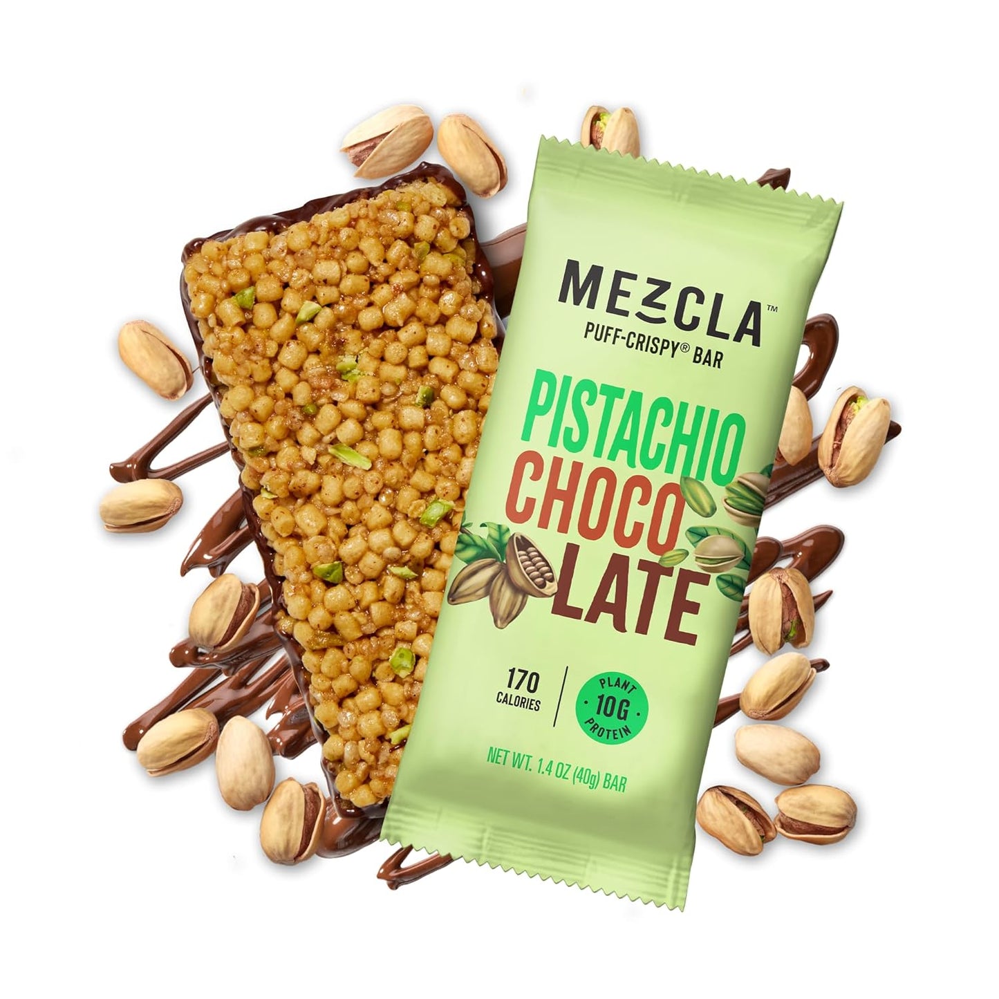 10g complete plant protein per bar sourced from pea crisps and pea protein powder