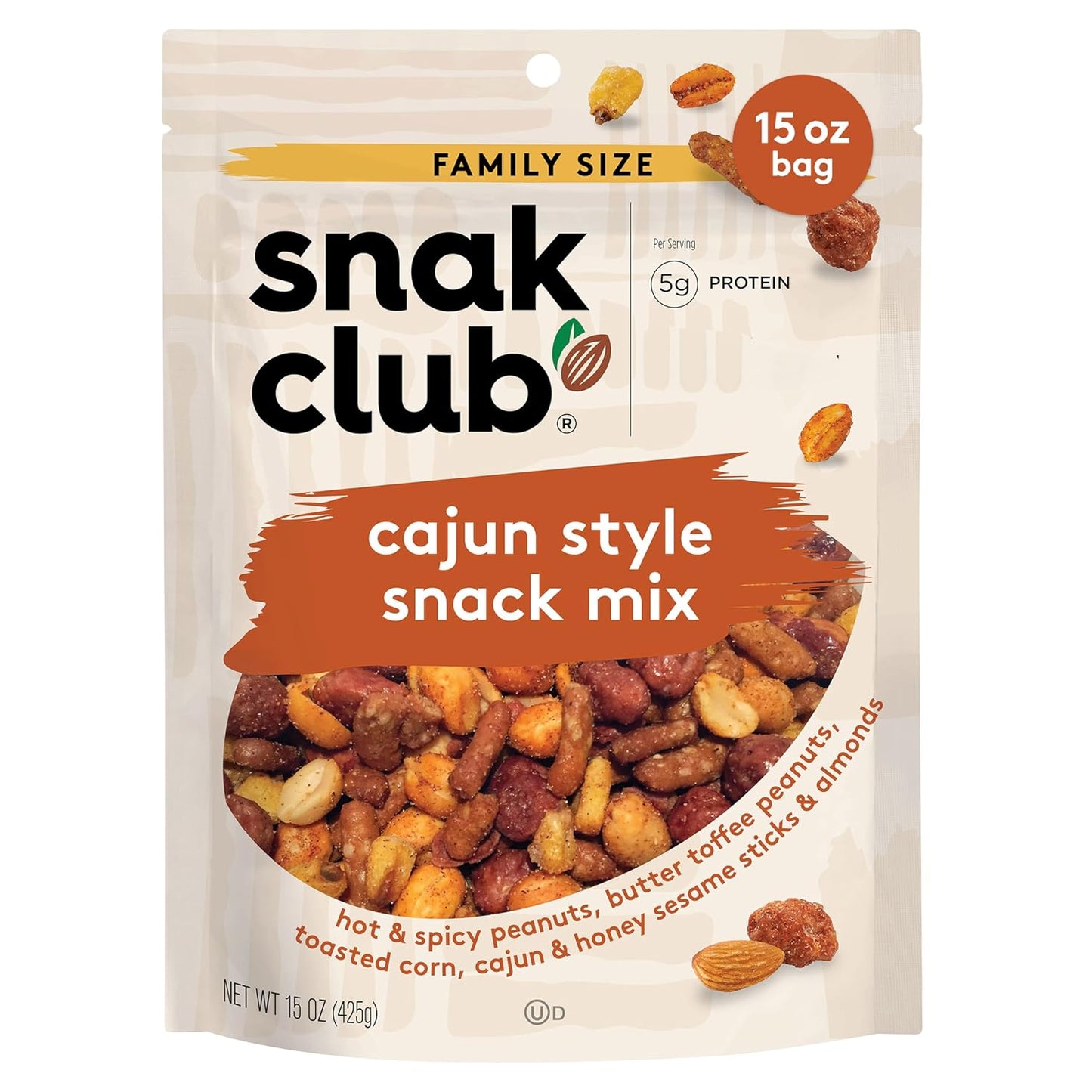 15 oz resealable stand-up pouch for freshness and portability