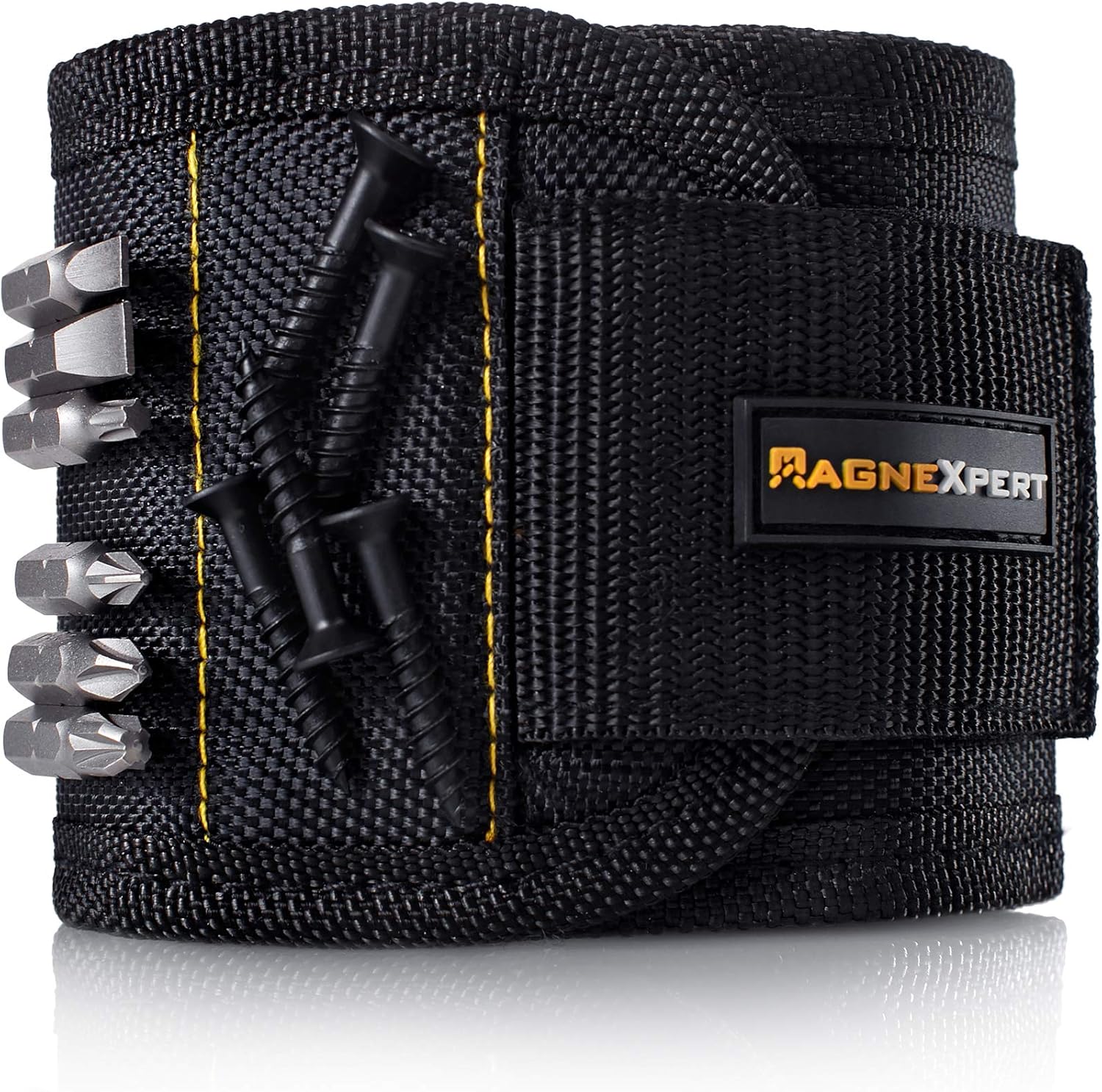 15 powerful embedded neodymium-style magnets spanning almost the entire wristband