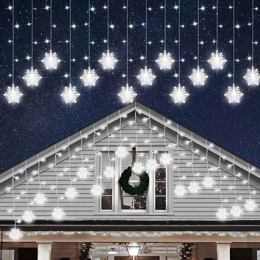 150-led icicle curtain layout covering 15.3 feet