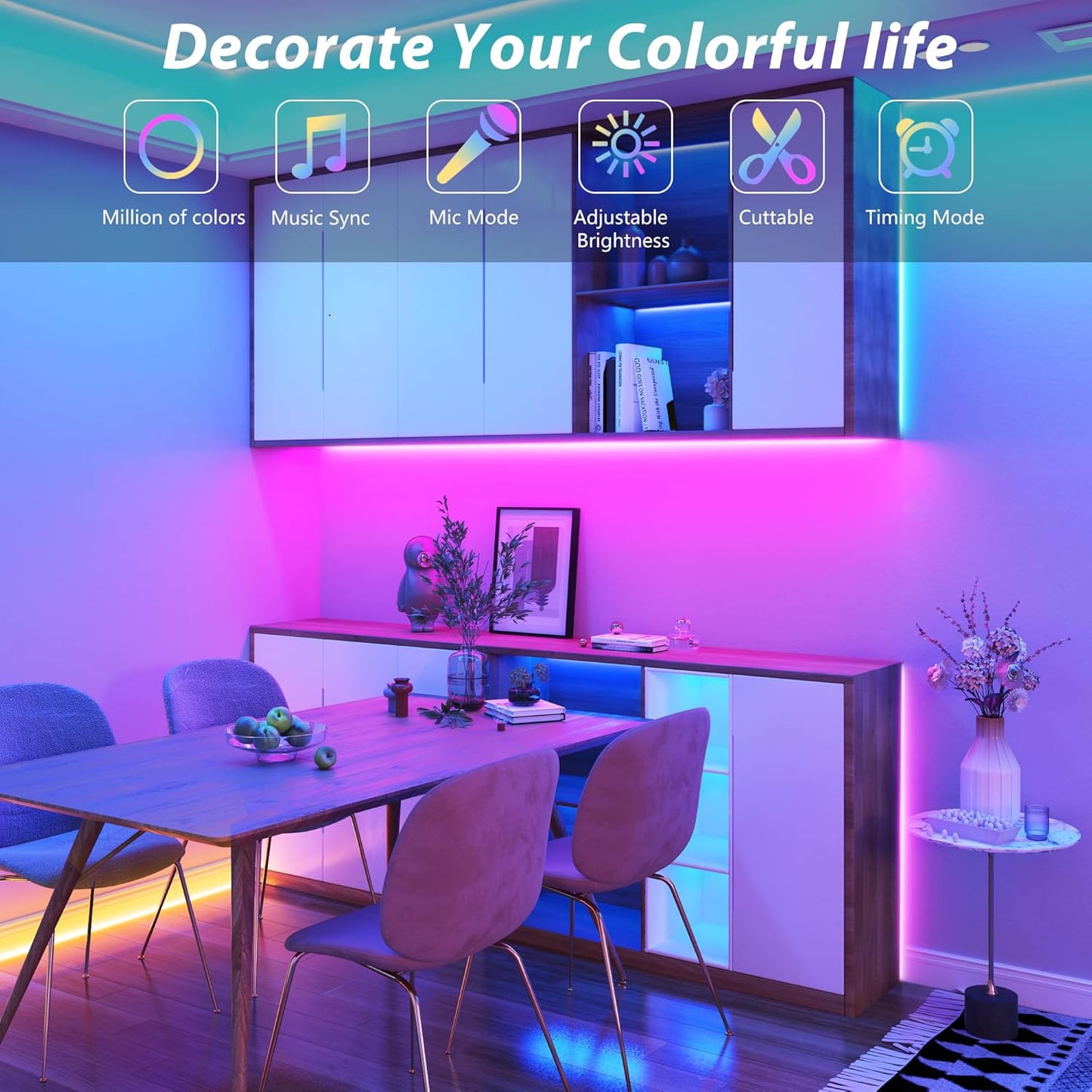 16 million color options with multiple dynamic lighting modes and auto-match function