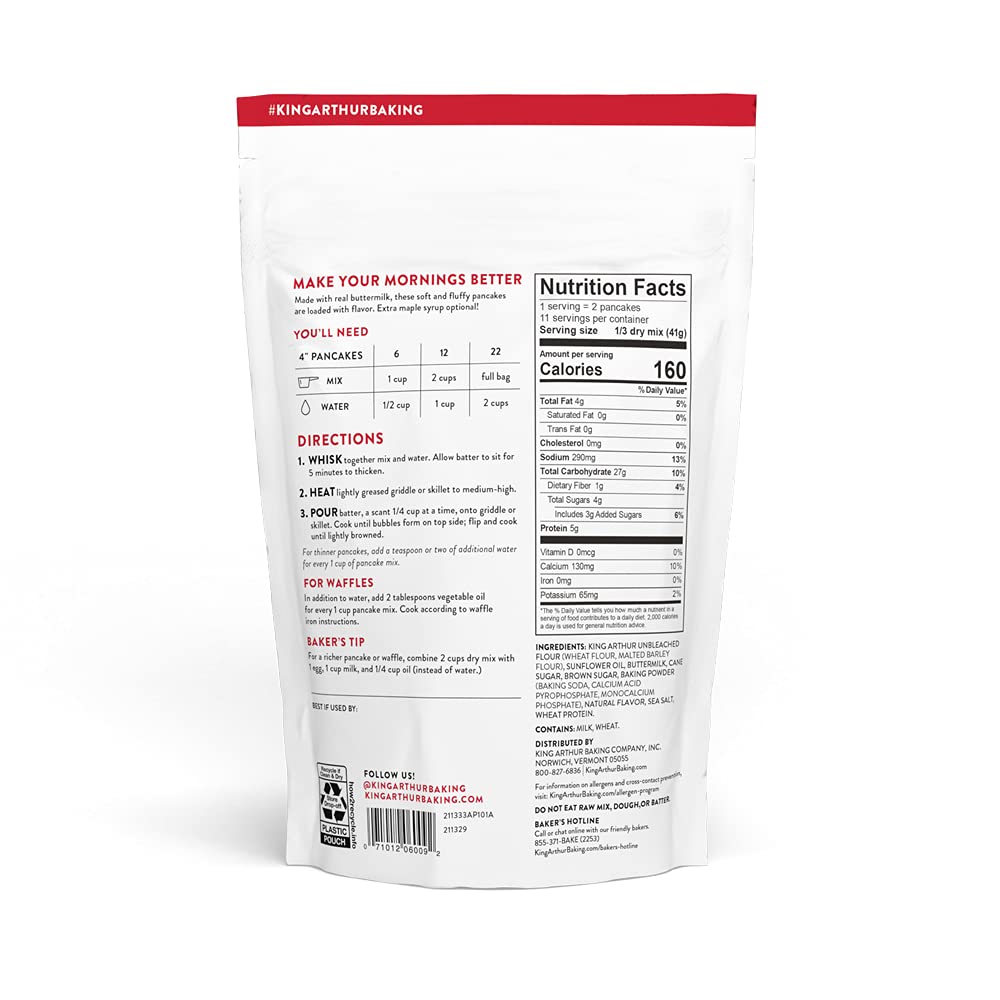 16 oz box yielding 22 four-inch pancakes or equivalent waffles