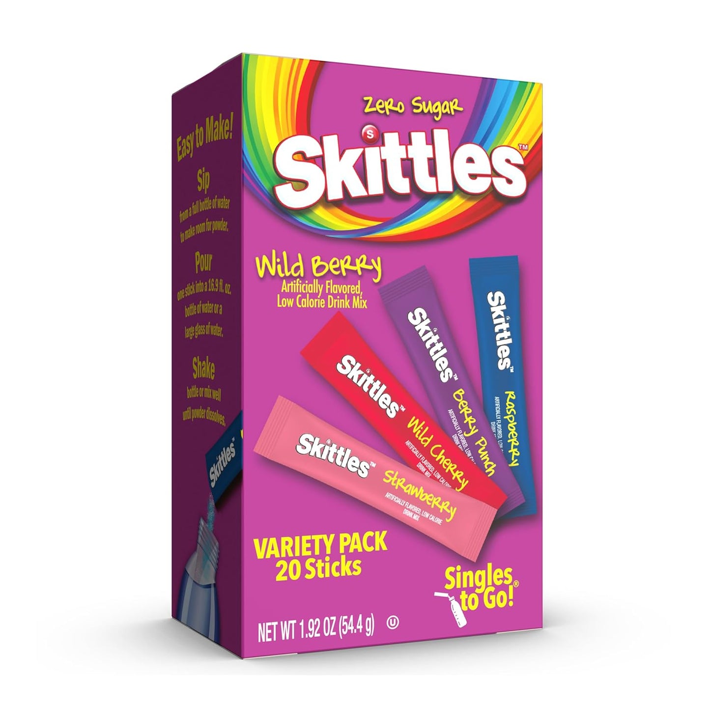 20 single-serve powdered drink mix sticks per box