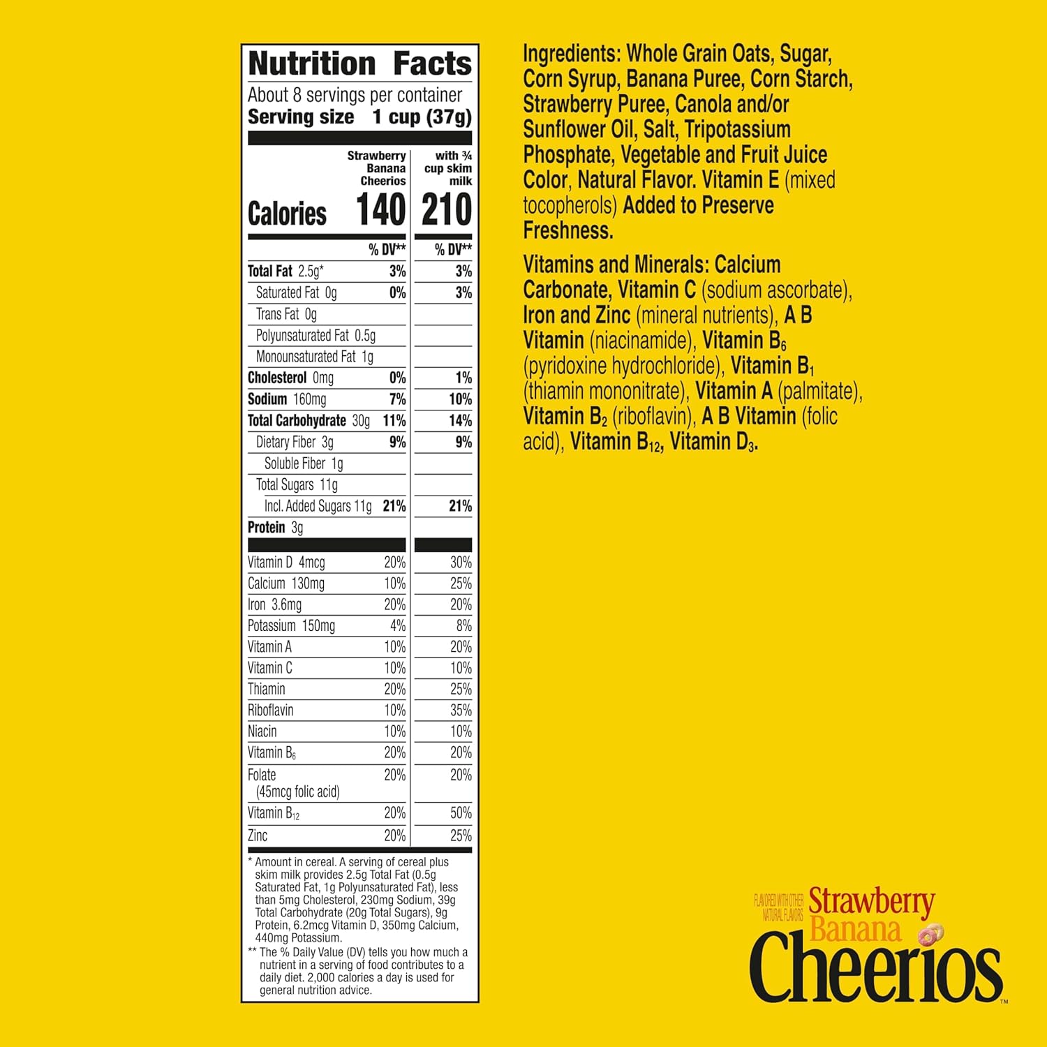 21g whole grain per serving (at least 48g recommended daily)