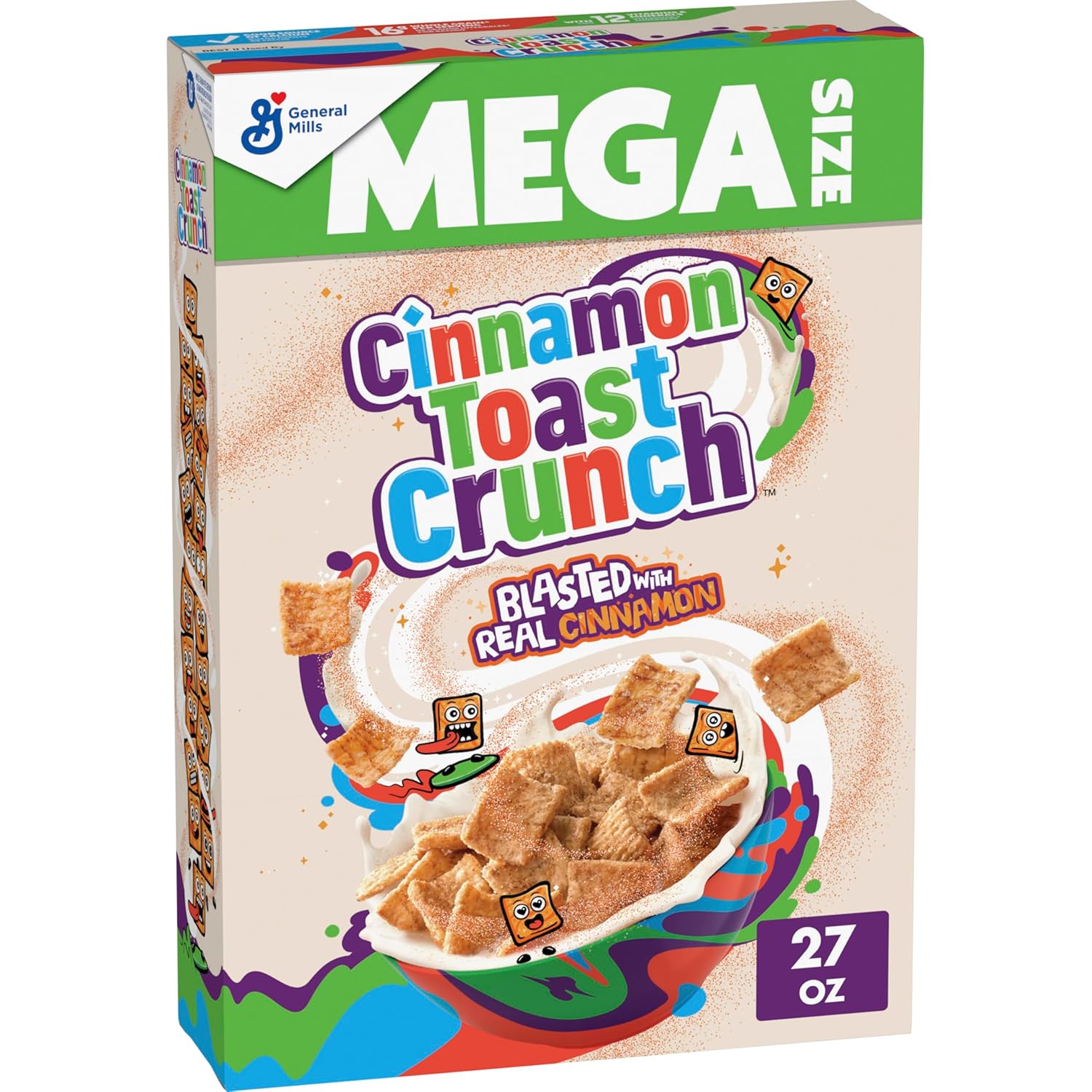 27 oz mega-size cardboard box sized for families and frequent snackers
