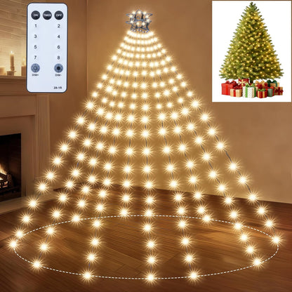 400 led beads across 10 cascading lines with top ring for one-step install