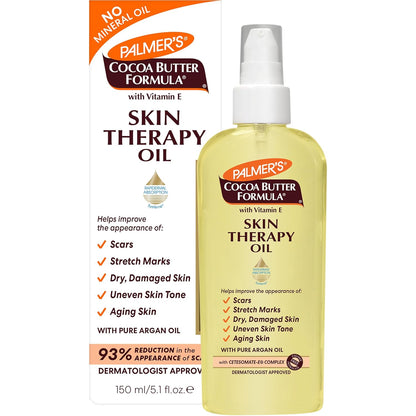 5.1 fl oz pump or bottle of skin therapy moisturizing body oil in original fragrance