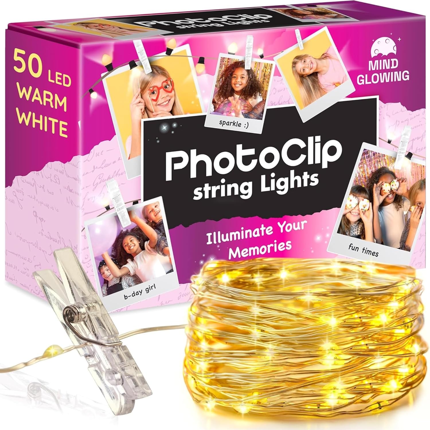 50 (or 100) warm white 3000k leds on flexible 16.4 ft (or 33 ft) copper wire