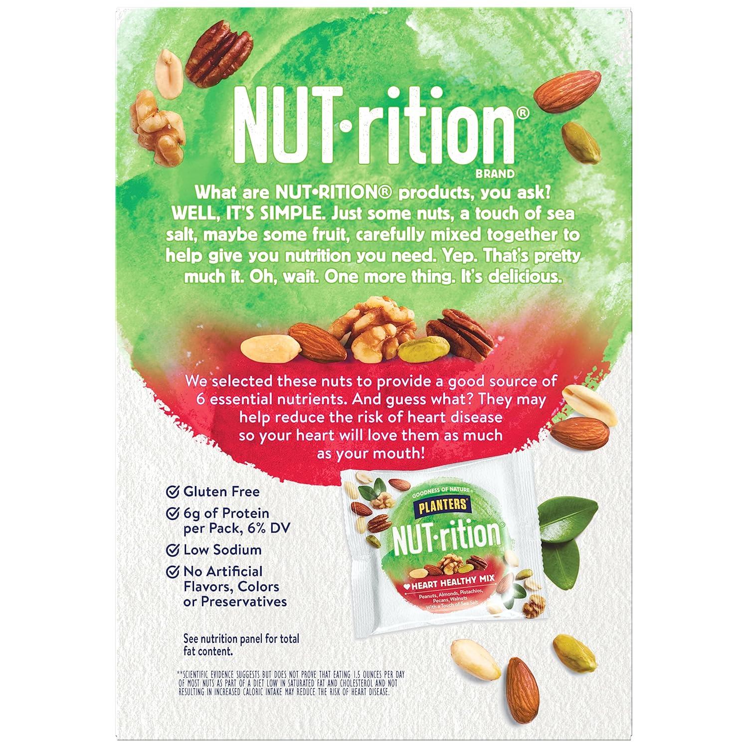 6g plant protein and 17g total fat per serving