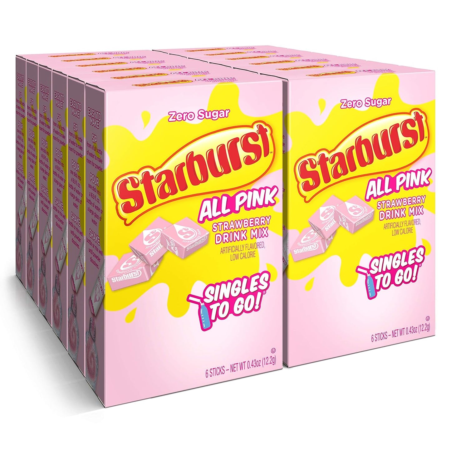 72 individually sealed powdered drink mix sticks across 12 boxes