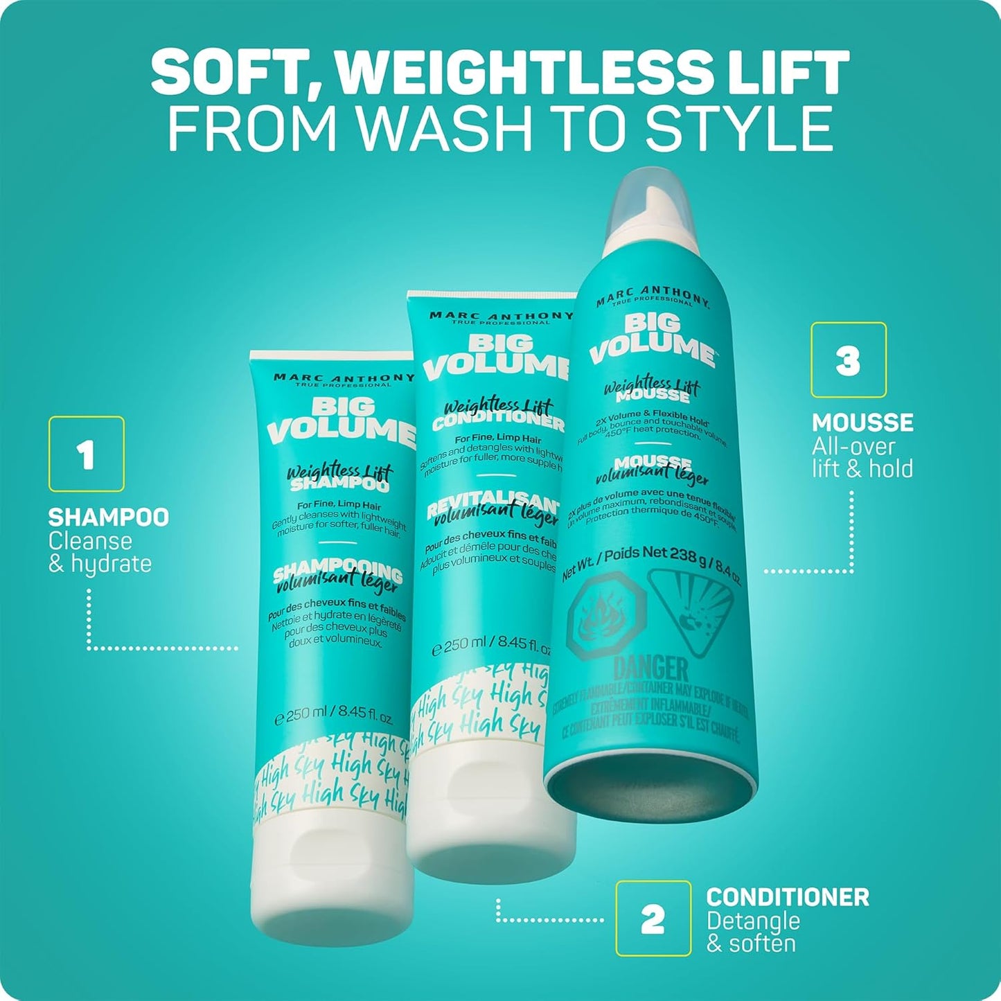 8.4 oz unscented mousse designed for fine, thin, and normal hair