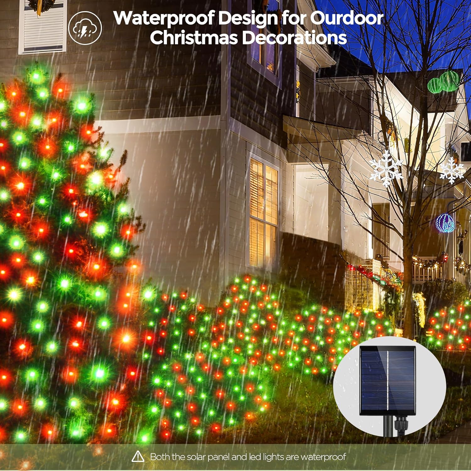 8 lighting modes plus 4 brightness levels selectable via included remote