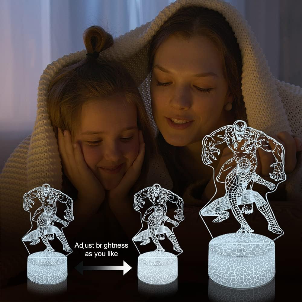 Acrylic 3D Superhero Night Light – Minimalist Home Accent for Dorm Room and Apartment, Remote Controlled Ambiance
