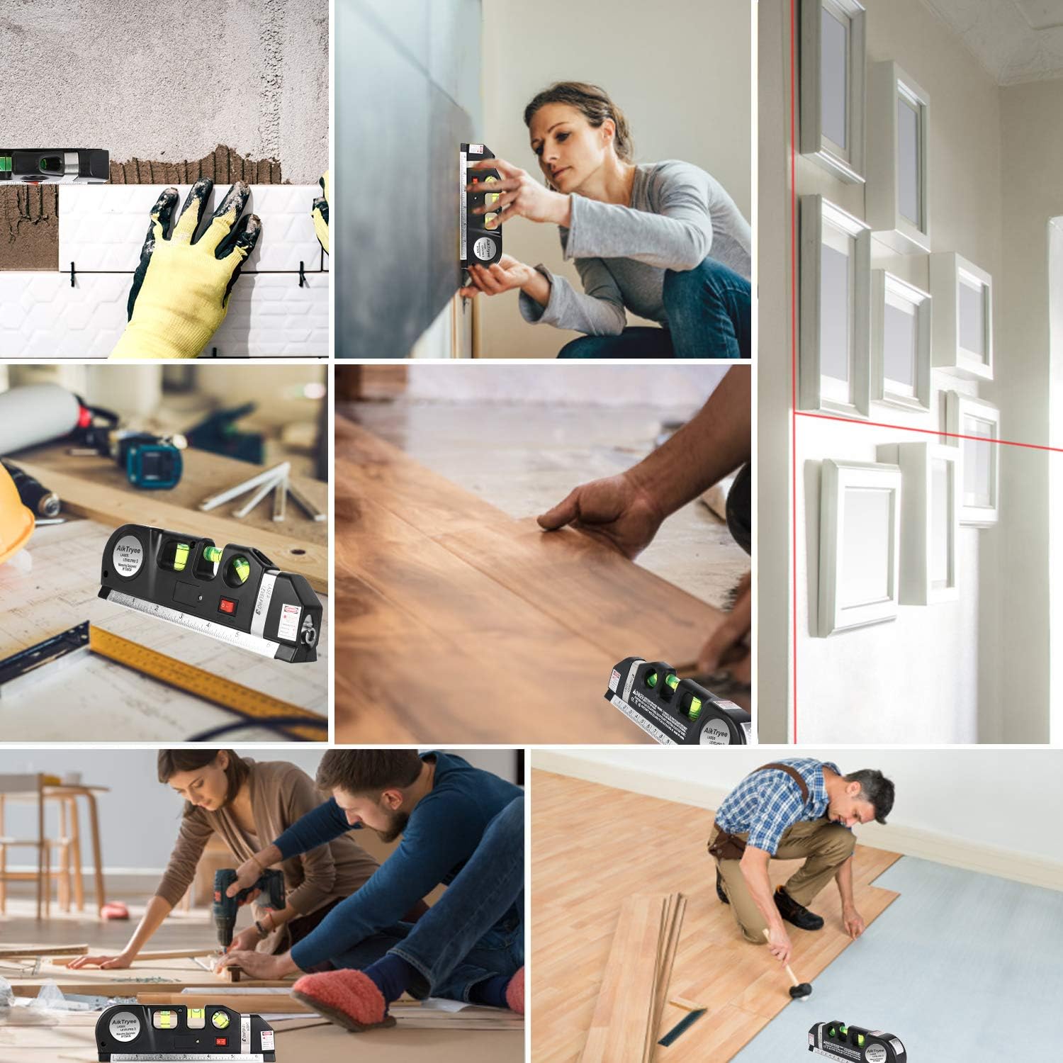 AikTryee Cross Line Laser Level – Studio and Workshop Tool for Solo Renovators Working Without a Second Pair of Hands