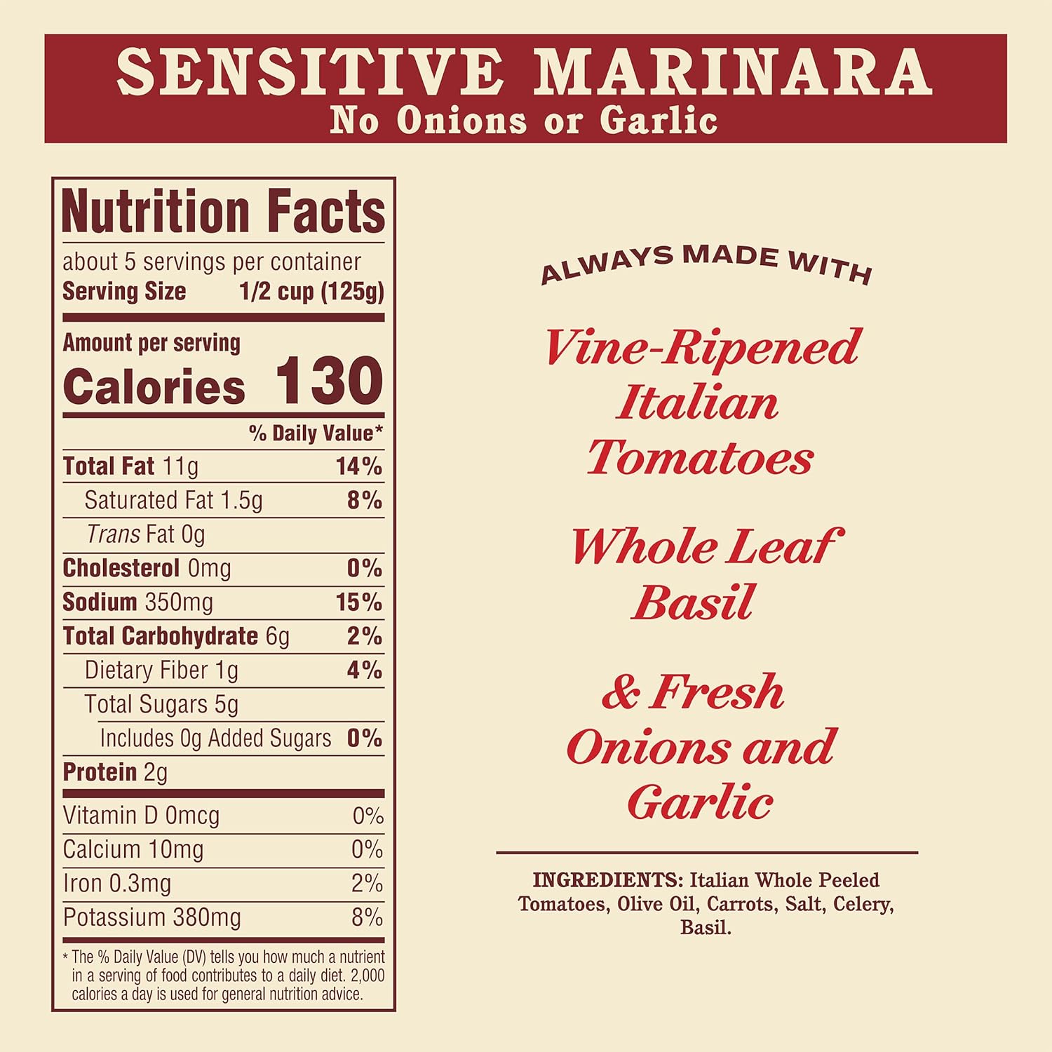 all-natural ingredients including olive oil, basil, and oregano