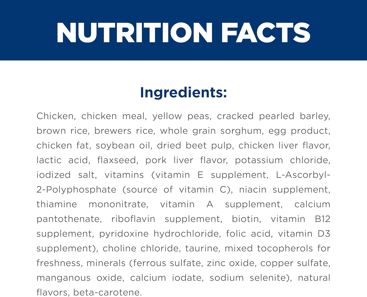 allergen information clearly labeled and natural ingredients with no artificial additives, made in the usa