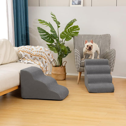 Aodisman Kid-Friendly Dog Stairs – Soft Corduroy Steps with No Hard Edges for Playrooms