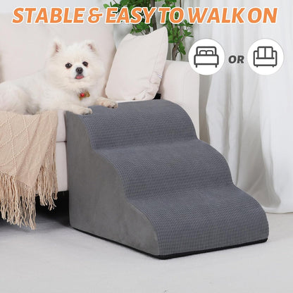 Aodisman Kid-Friendly Dog Stairs – Soft Corduroy Steps with No Hard Edges for Playrooms