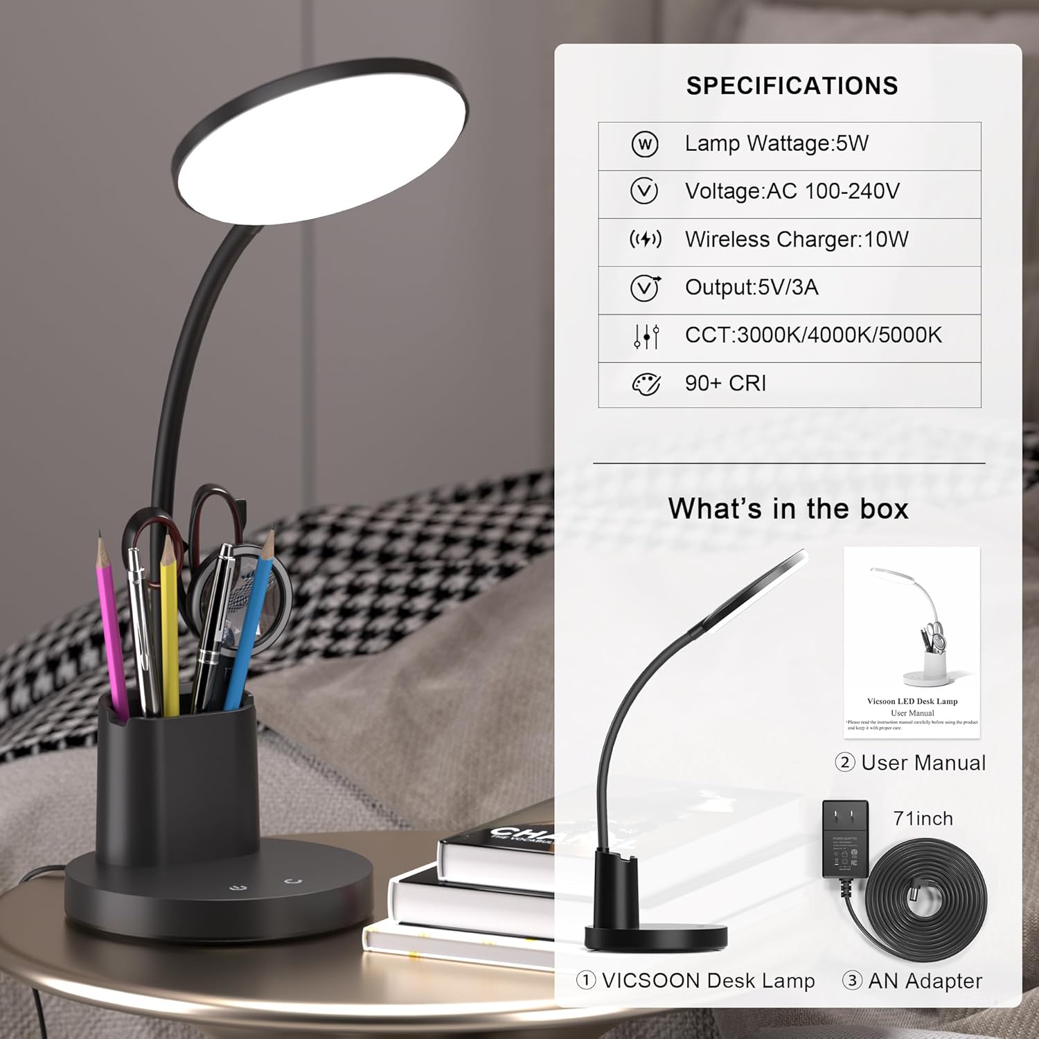 AromaX Glow – Stylish LED Table Lamp for Living Room Corners and Reading Nooks