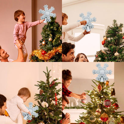Aurora Glow Smokeless Holiday Tree Top – Cool-Running LED Snowflake Light for Worry-Free Indoor Use