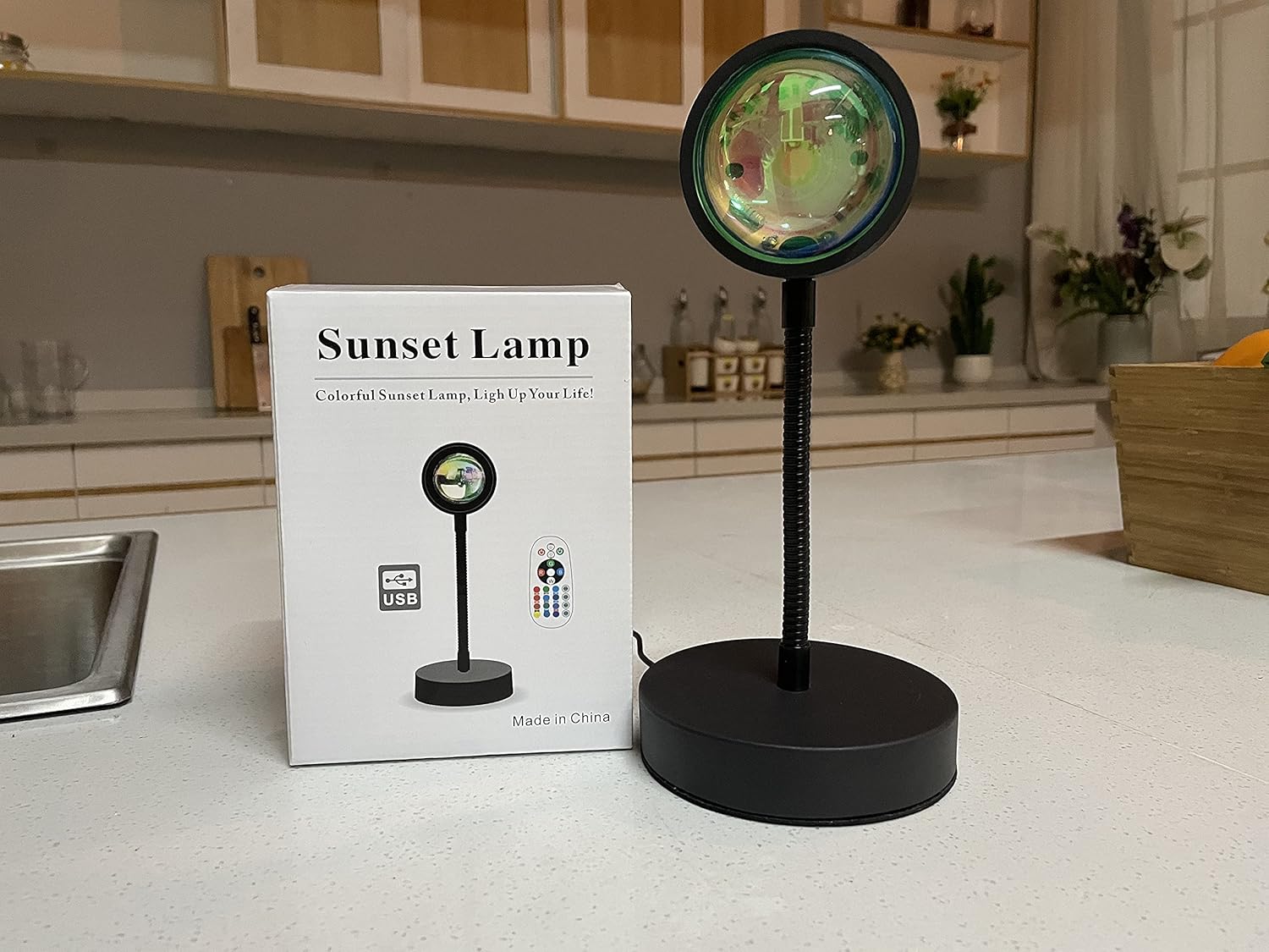 AuroraBeam Sunset Projector – Yoga Corner and Mindfulness Mood Lighting, Timer and App Control
