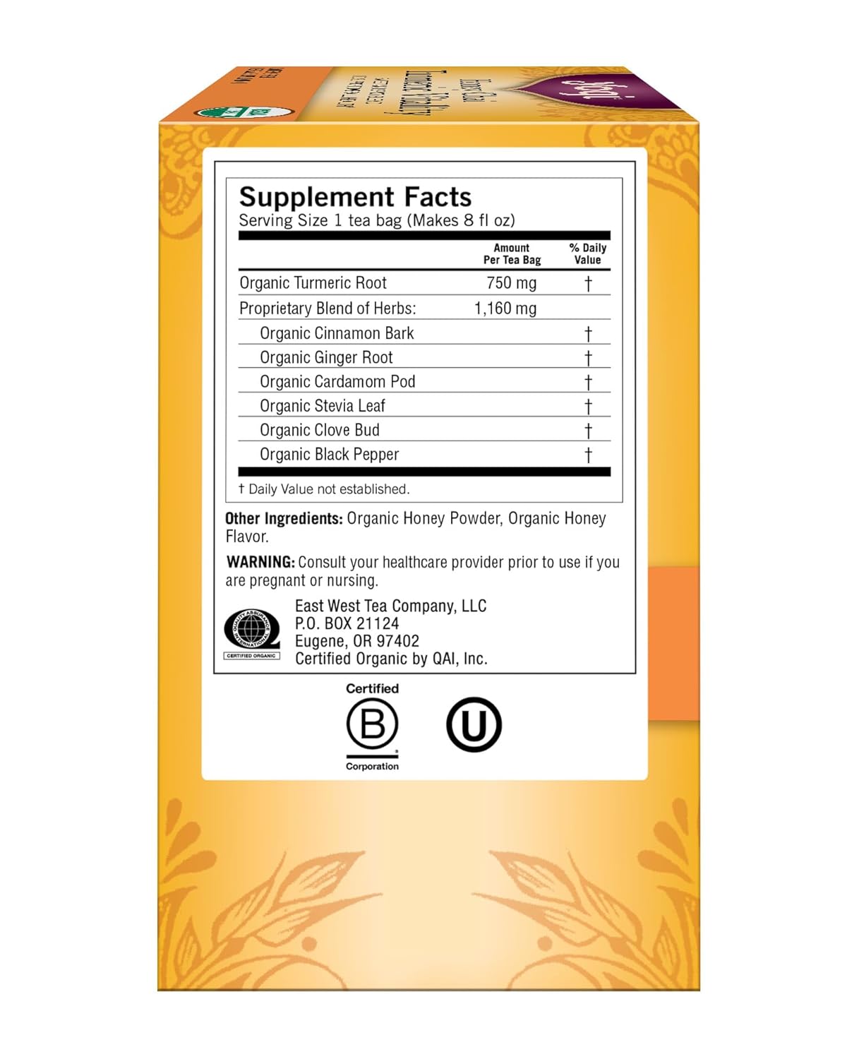 ayurvedic warming spice blend: cinnamon, cardamom, ginger, clove plus turmeric