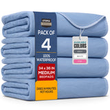 Utopia Bedding Waterproof Bed Pads – Dry, Calming Sleep Surface for Seniors and Recovery Patients, 34x36 Pack of 4