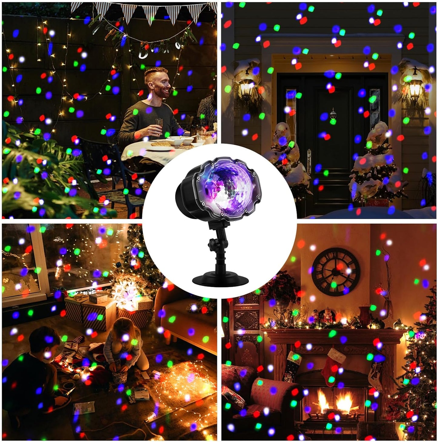 Battery-Powered Christmas Projector Lights – Cordless Outdoor Garden & Yard Decoration