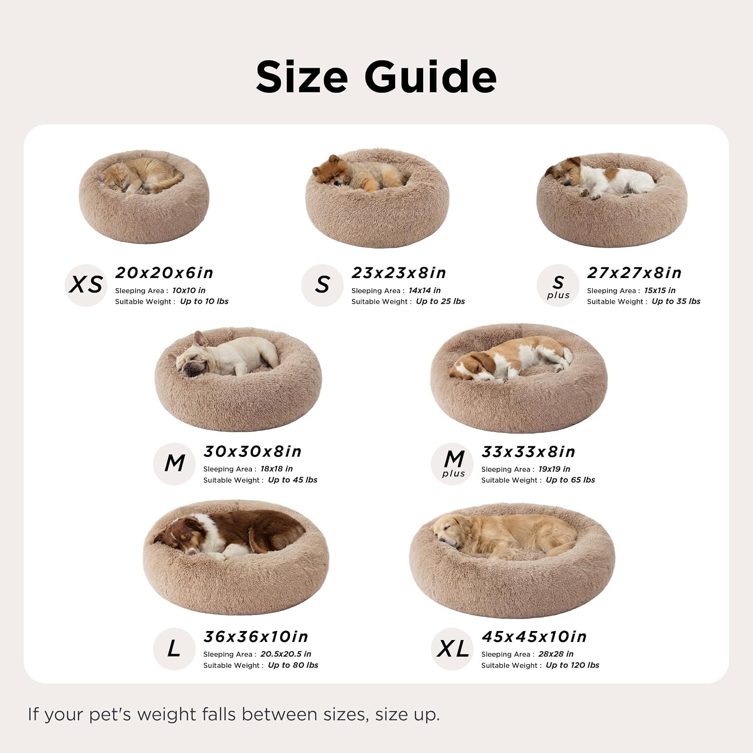 Bedsure Calming Round Pet Bed Donut – Non-Toxic Washable Pet Bed with Anti-Slip Base, 30 inch Safe Nest for Dogs and Cats