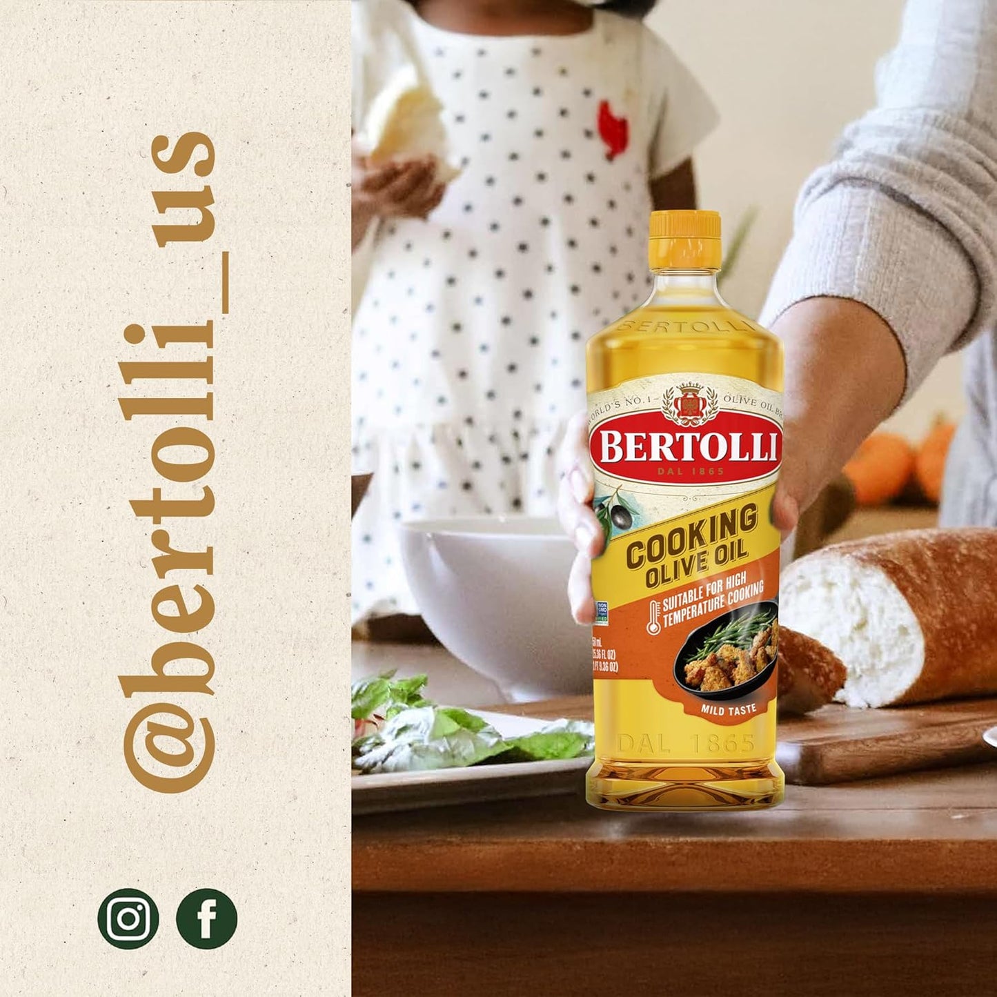 Bertolli Cooking Olive Oil – Premium Mediterranean Oil for Curated Pantry Aesthetics