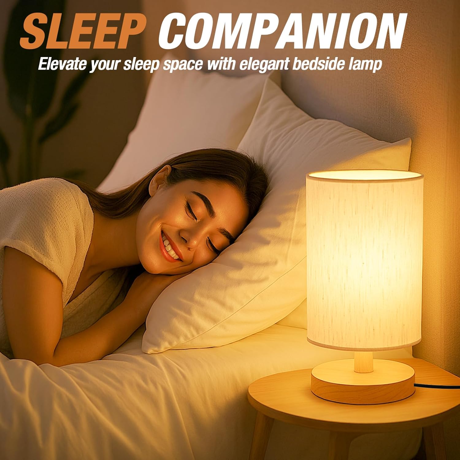 Birthday Gift Table Lamp for Mom and Her, Cozy Bedroom Decor in Three Neutral Finishes