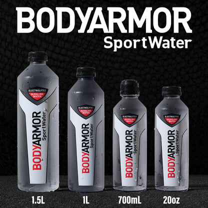 BODYARMOR SportWater for Workplace Break Room and Staff Hydration, High pH 9+ Electrolyte Bottles, 1.5L Pack of 12