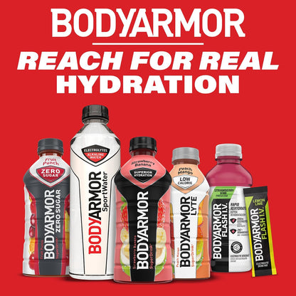 BODYARMOR SportWater for Workplace Break Room and Staff Hydration, High pH 9+ Electrolyte Bottles, 1.5L Pack of 12