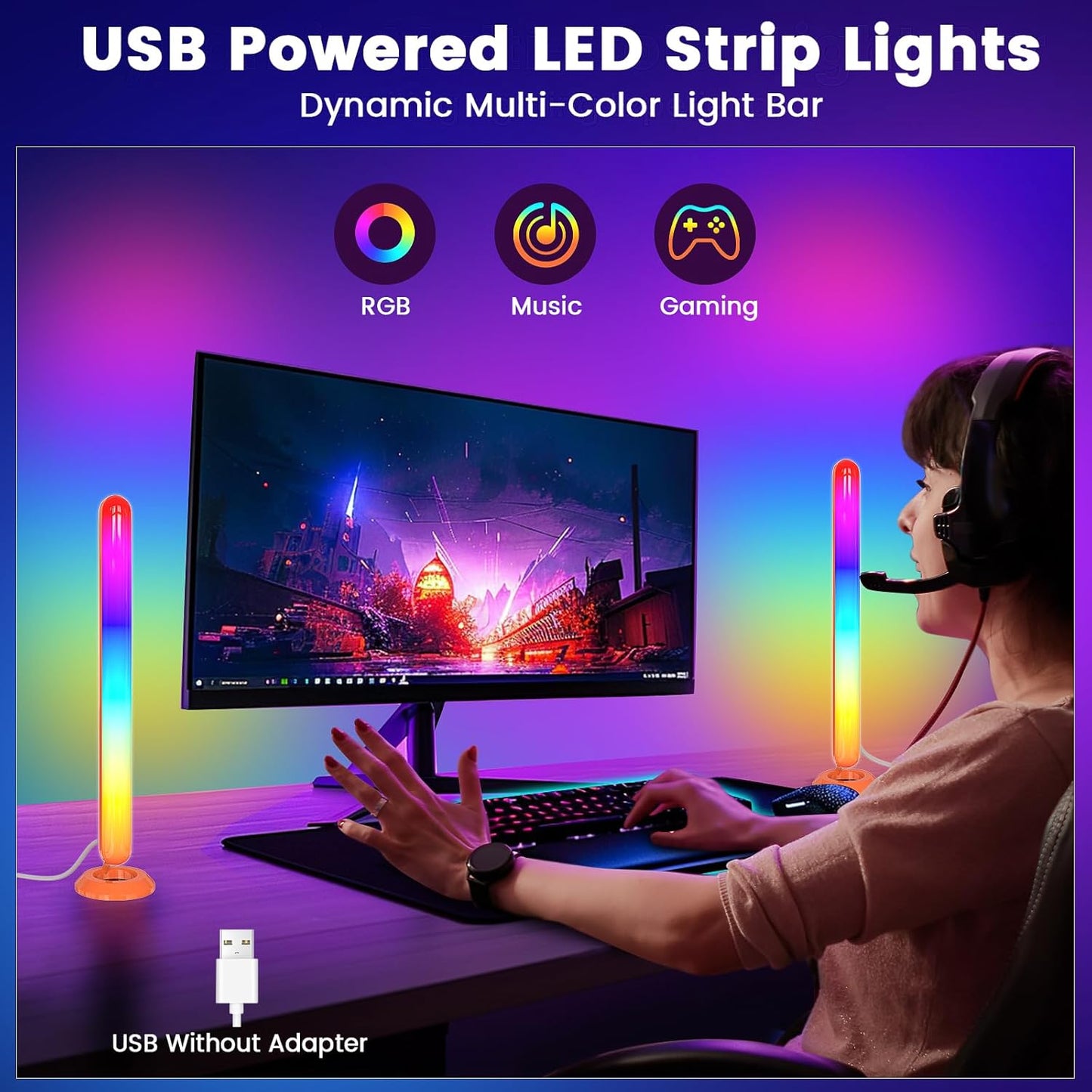 Borllyem High-End LED Light Bars for Elevated Home Theater, 16M Color Cinematic Backlight