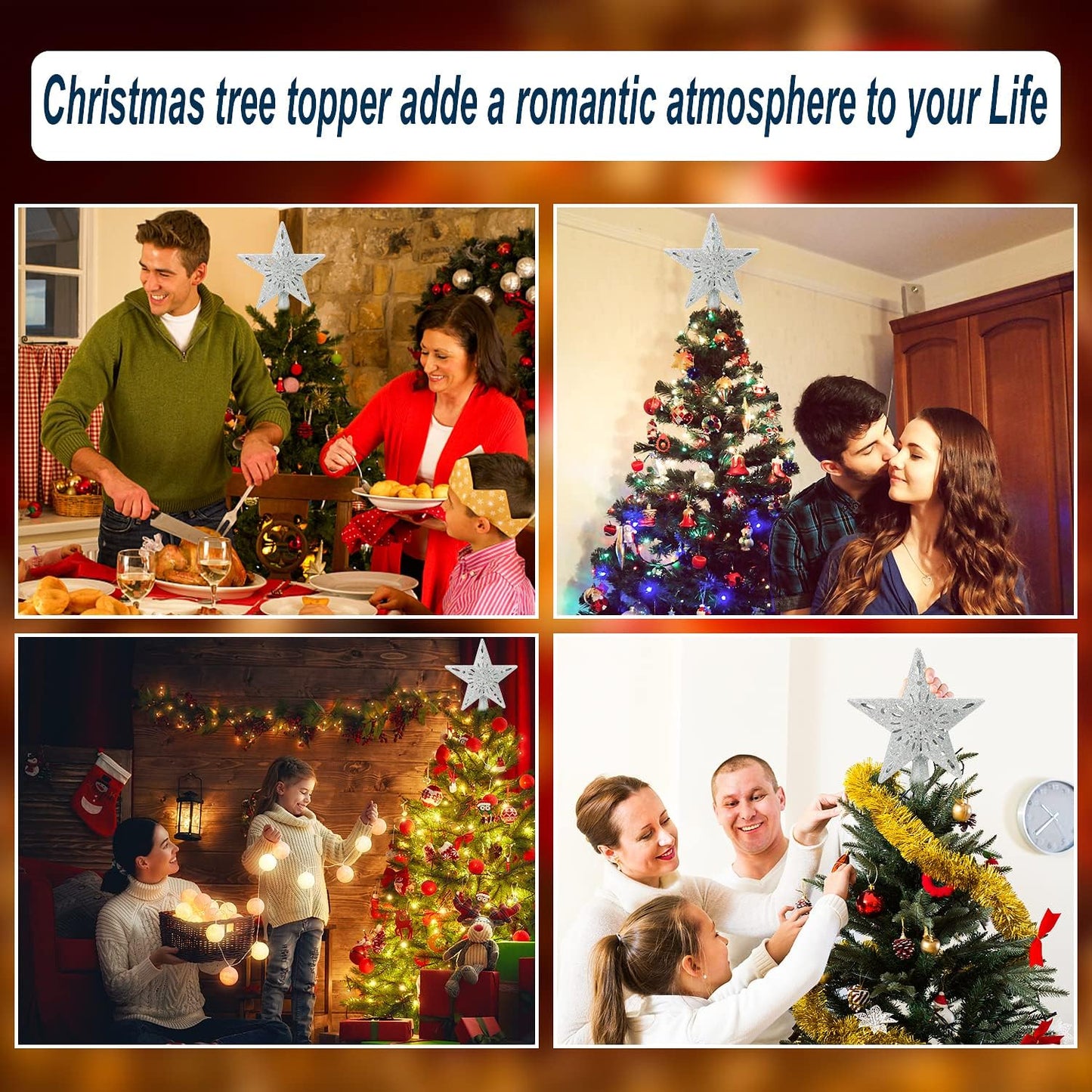 [Brand Name] Christmas Tree Topper with Projection – Easy Holiday Gift for Friends, Comes in Festive Gift Box No Wrapping Needed