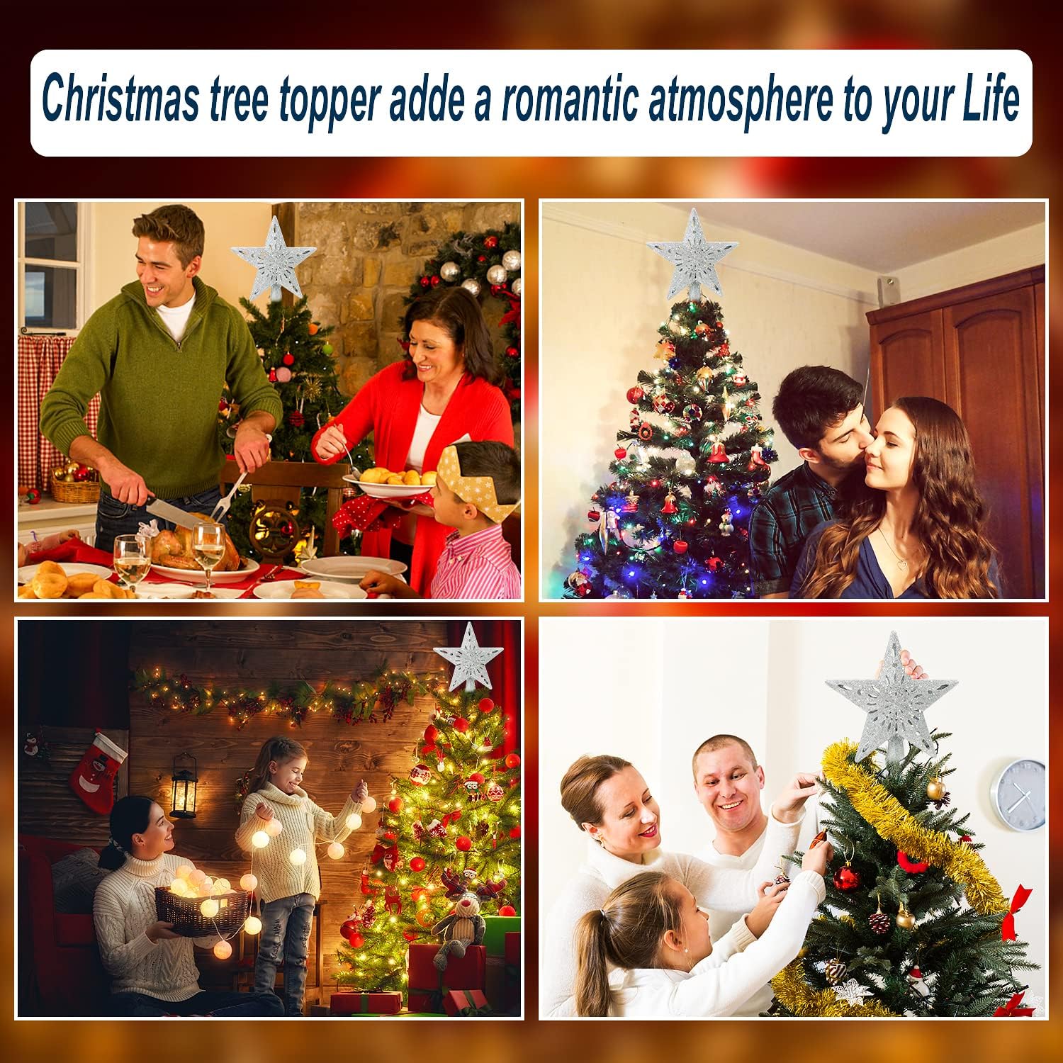 [Brand Name] Christmas Tree Topper with Projection – Easy Holiday Gift for Friends, Comes in Festive Gift Box No Wrapping Needed