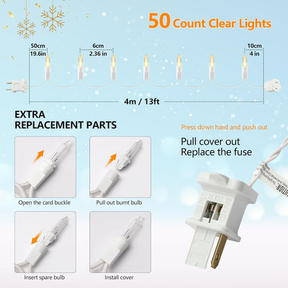 Brightown 50-Count Incandescent Christmas Lights 13ft – Cozy Holiday Gift for Mom, Grandma & the Friend Who Loves Soft Warm Home Lighting