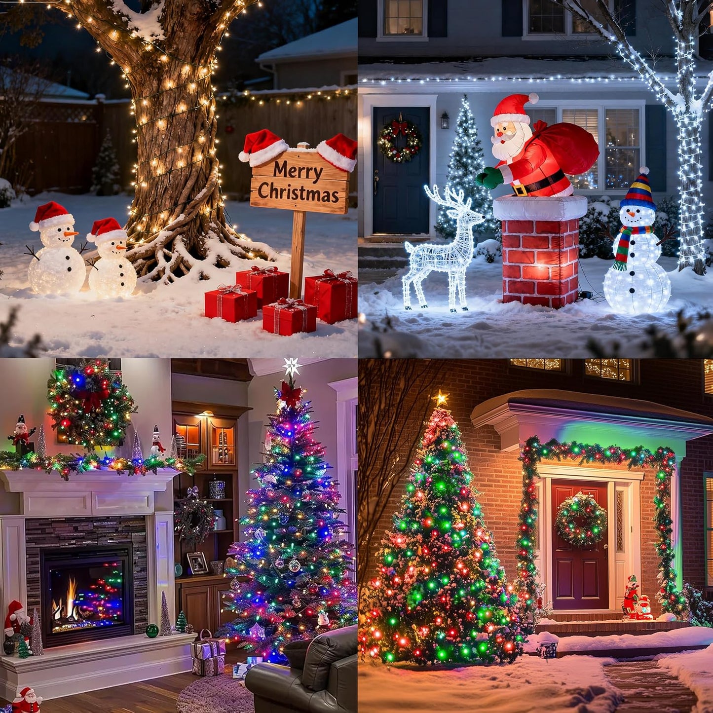 Brightown Color Changing Patio Lights 98.4ft 300 LED – All Weather Backyard, Gazebo & Fence Lighting with 24 Colors and Remote