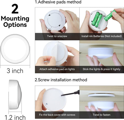 Brilliant Evolution Smoke Free Color Changing Puck Lights, No Flame Battery Night Light for Nursery and Senior Living