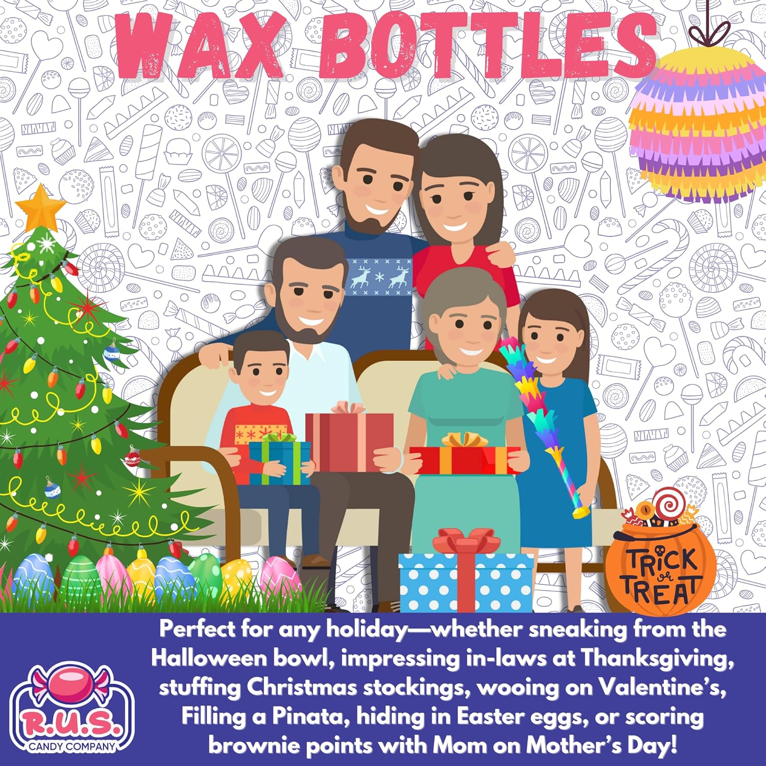Bulk Wax Bottle Soda Candy – 5 Flavor Variety Pack for Kids Goodie Bag Stations and Themed Party Favors