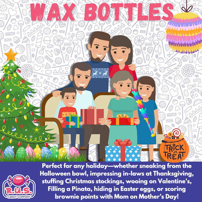 Bulk Wax Bottle Soda Candy – 5 Flavor Variety Pack for Kids Goodie Bag Stations and Themed Party Favors