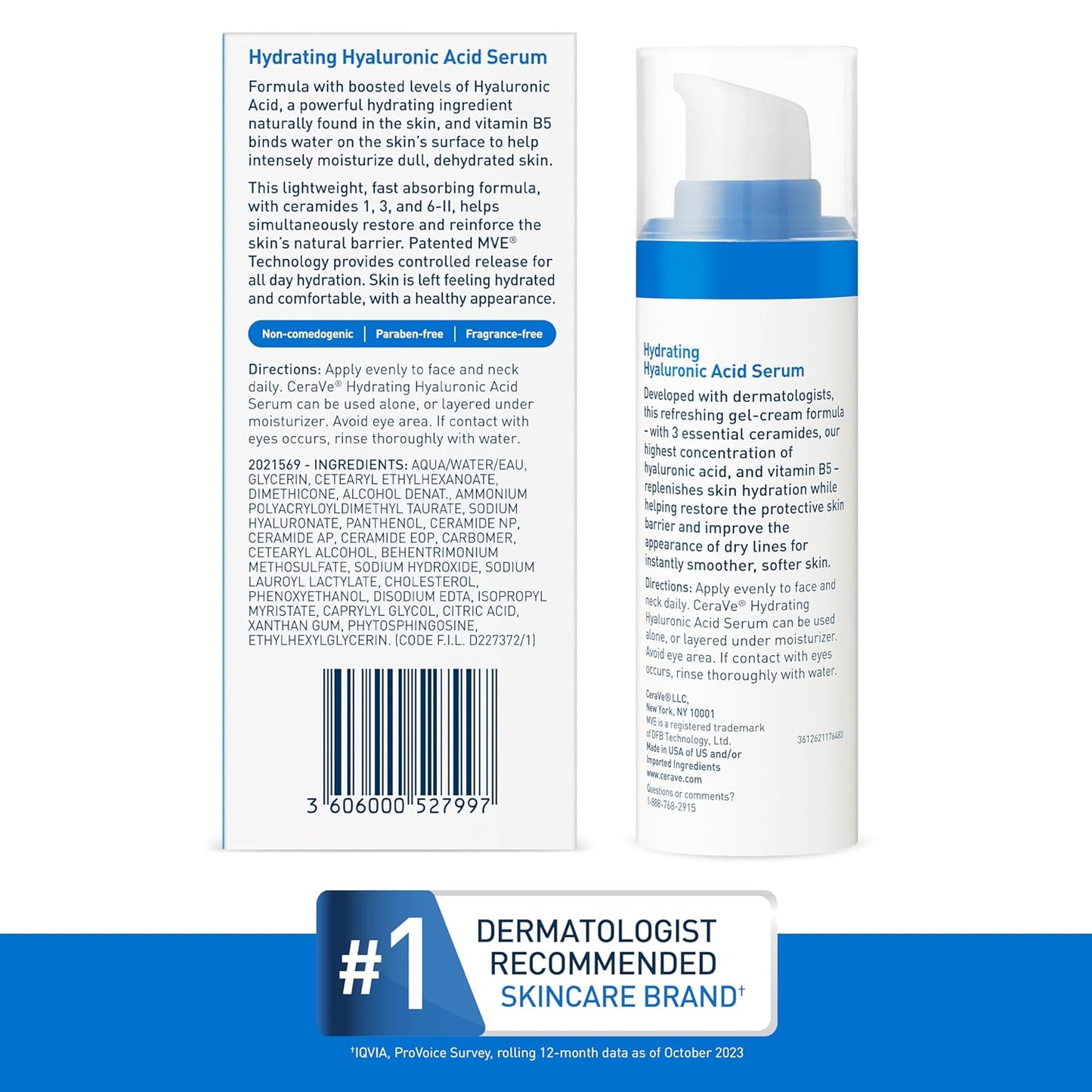 CeraVe Hyaluronic Acid Serum – Gentle, Non-Irritating Hydration for Sensitive Skin Daily Routine