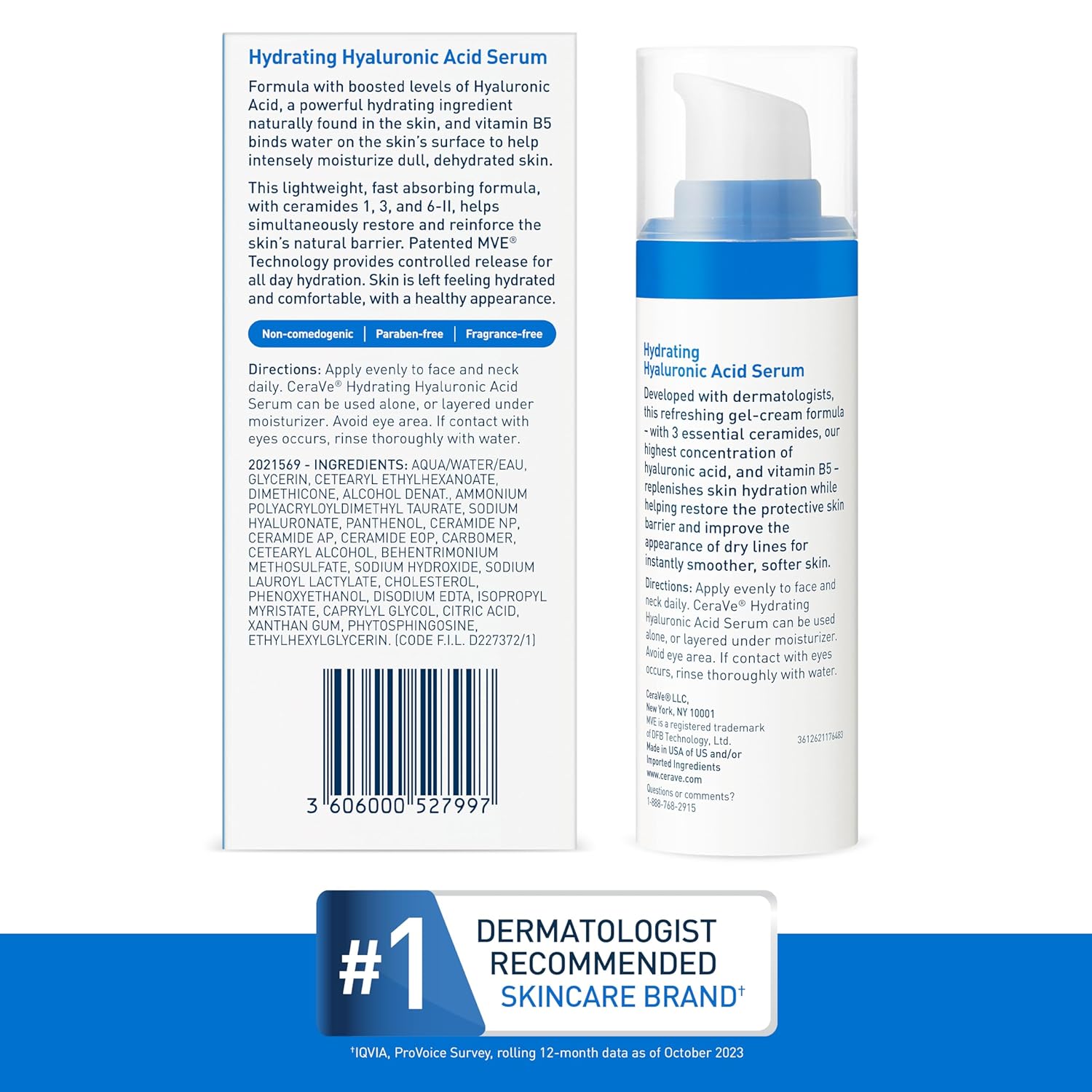 CeraVe Hyaluronic Acid Serum – Gentle, Non-Irritating Hydration for Sensitive Skin Daily Routine