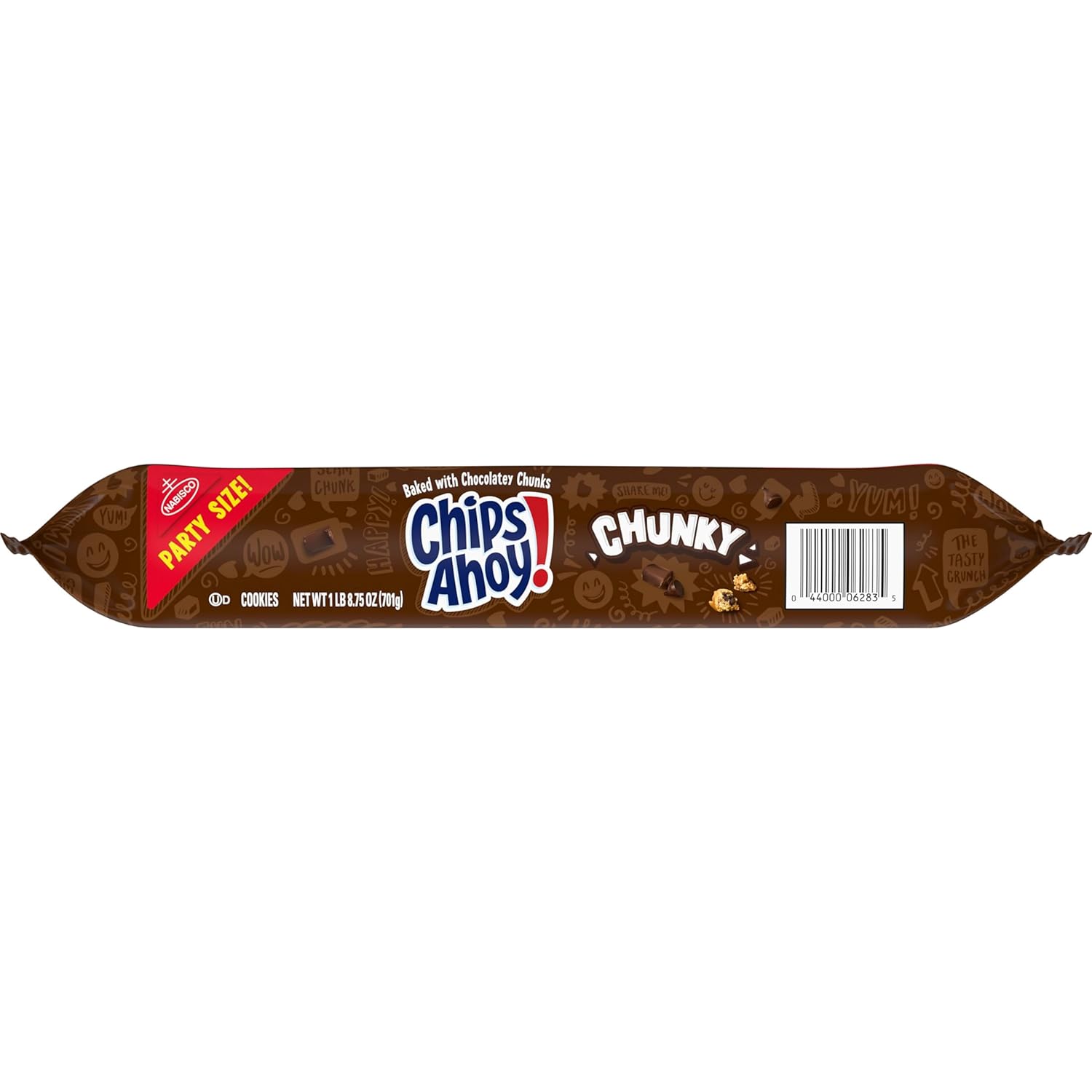 CHIPS AHOY! Chunky Fudgy Cookies Party Size – Camping and Road Trip Snack for Families, 24.75 oz Resealable Pouch