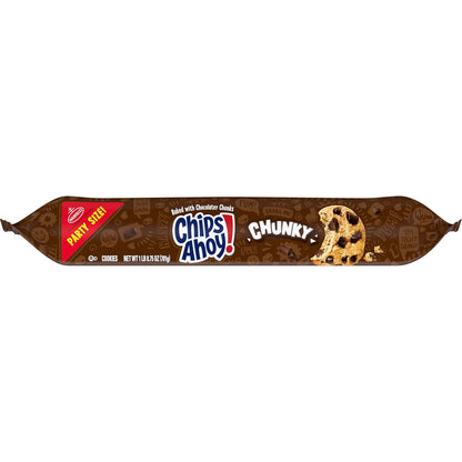 CHIPS AHOY! Chunky Fudgy Cookies Party Size – Camping and Road Trip Snack for Families, 24.75 oz Resealable Pouch