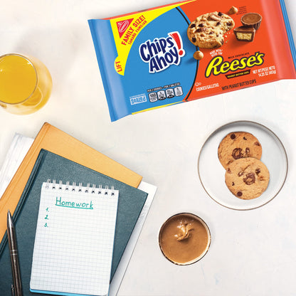 CHIPS AHOY! Reese's Peanut Butter Cup Cookies, Resealable Family Size 14.25 oz Pouch for the Kids' Pantry