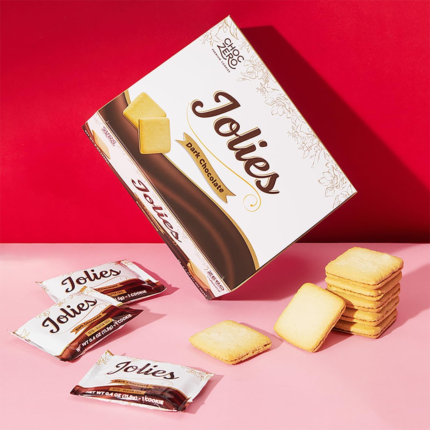 ChocZero Dark Chocolate Jolies – Post Dinner Indulgence for Sugar Conscious Self Care, 20 Filled Keto Cookies